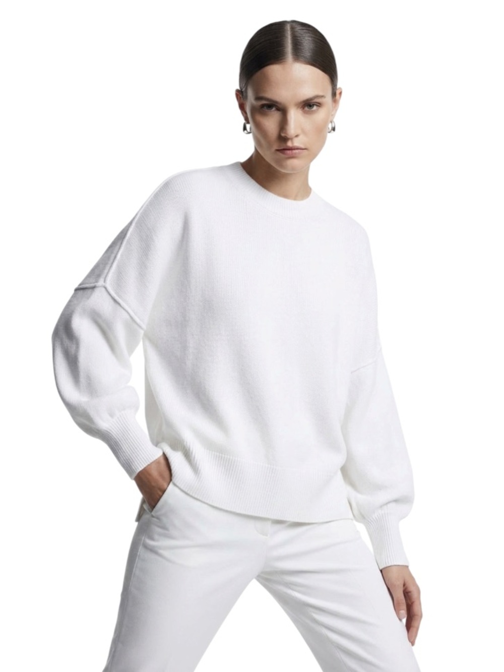 Dex ($80) Oversized Drop Shoulder Cotton Blend Sweater - PTP 35